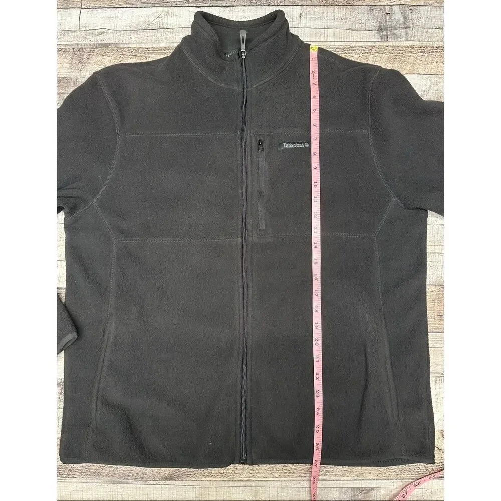 Timberland Men’s Black Fleece Zip Up Warm Outdoor Long Sleeve Jacket Size Medium